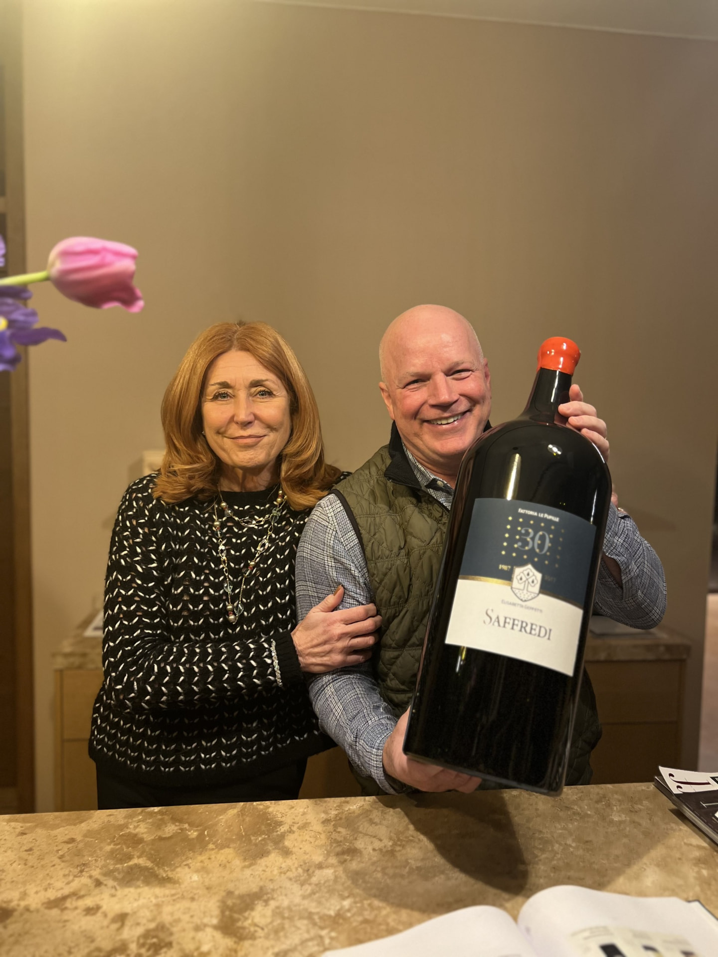 Andrew and dear friend Elisabetta Geppetti Fattoria Le Pupille...Together since the Late '90s! "Lady Boss"